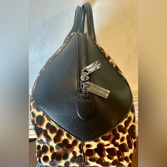 Charles Jourdan Leopard Print Haircalf Satchel Bag – Genuine Leather - Picture 9 of 16